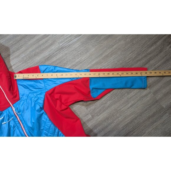 Mammut Eisfeld SO Hybrid Jacket Women's XL Full Zip Soft Shell Red Blue Hooded - Picture 13 of 13